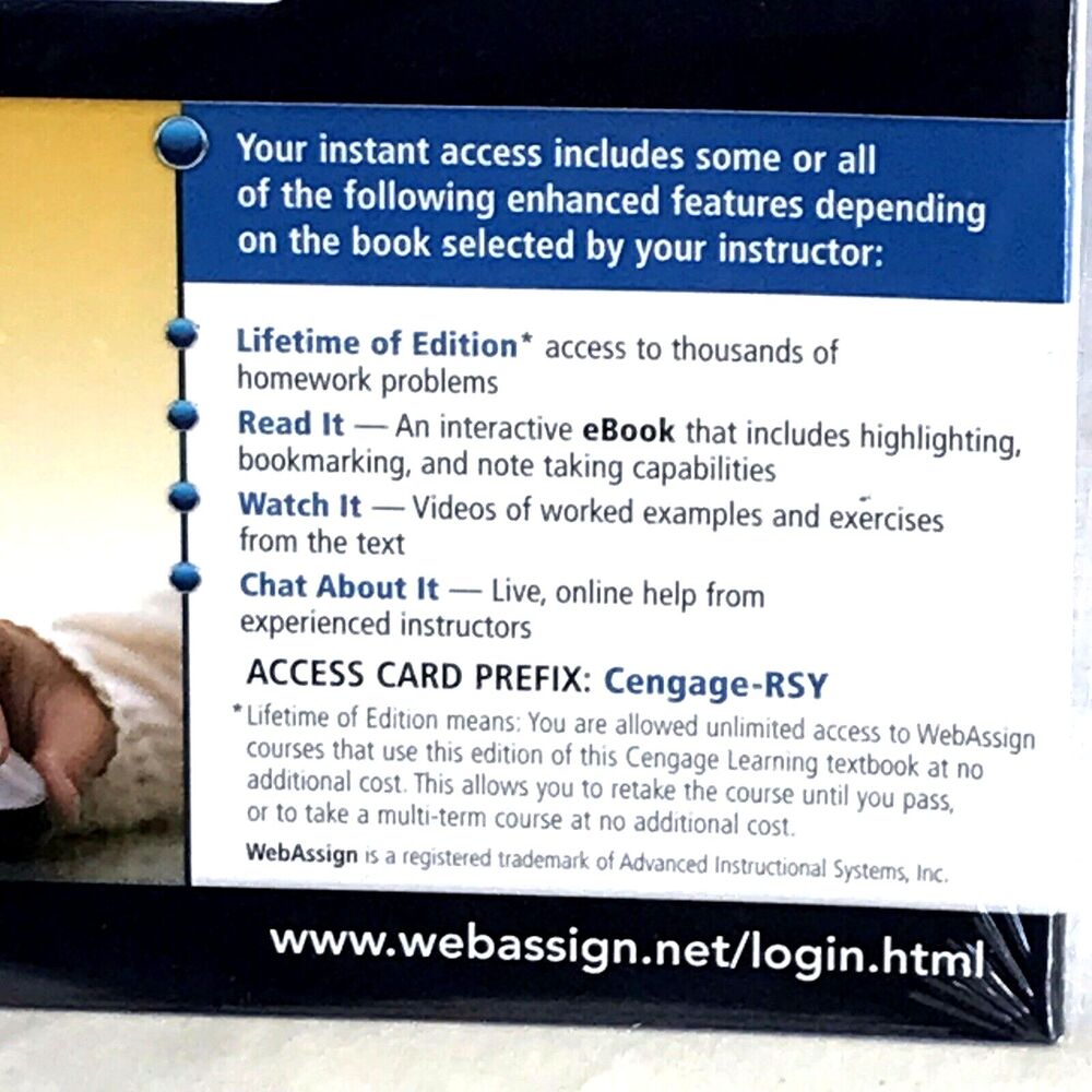 Enhanced WebAssign Applied Math Calculus Cengage Learning NEW Sealed Homework - Picture 7 of 11